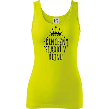 Dámské tričko Princezny se rodí v říjnu - Dámské tílko - XL ( Limetková )