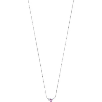 Náramek LUCA BARRA Ocelový náhrdelník s růžovou hvězdou a bílými krystaly
