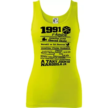 Dámské tričko 1991 v kostce - Dámské tílko - XL ( Limetková )