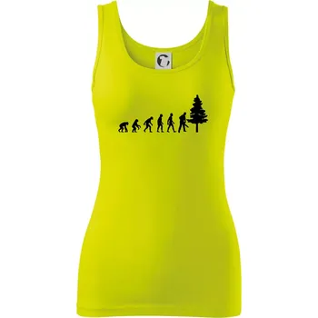 Evoluce dřevorubec - pila a strom - Dámské tílko - S ( Limetková )