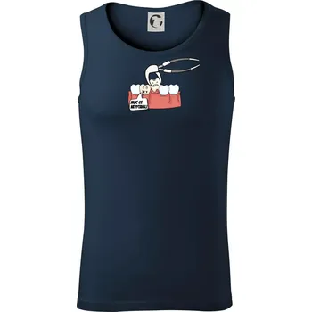 Moc se nevytahuj - zubař - Tílko pánské Core - S ( Námořní modrá (velmi tmavá - téměř černá) )