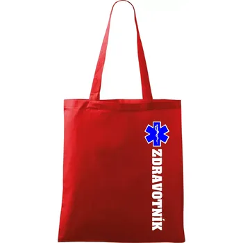 Nákupní taška Hvězda života - zdravotník - Taška bavlněná - 42 x 38 cm ( Červená )