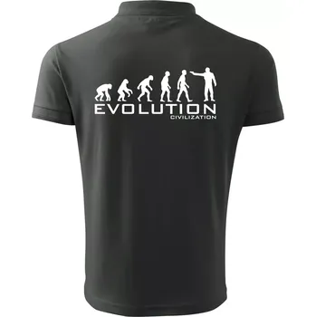 Pánská košile Evoluce civilizace - Polokošile pánská Pique Polo 203 - 4XL ( Tmavá břidlice (šedá se zeleným nádechem) )