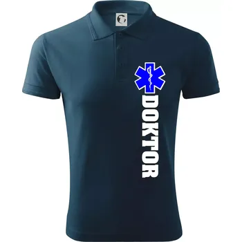 Pánská košile Hvězda života - doktor - Polokošile pánská Pique Polo 203 - 4XL ( Námořní modrá (velmi tmavá - téměř černá) )