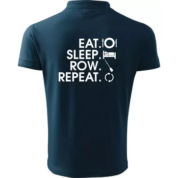 Pánská košile Eat sleep row repeat - Polokošile pánská Pique Polo 203 - 5XL ( Námořní modrá (téměř černá) )