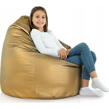 Taburet Zlatý vak XL z ekokůže TABURET Křeslo