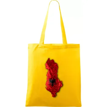 Mapa Albánie reliéf hor - Taška bavlněná - 42 x 38 cm ( Žlutá )