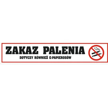 PVC tabulka ZÁKAZ KOUŘENÍ 5x24 cm - 1 kus