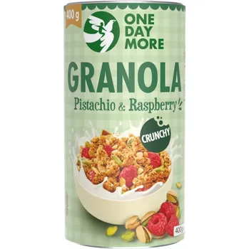 OneDayMore Granola pistáciová s malinami, snídaňové vločky 400g