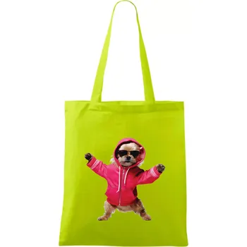 Yorkšír v mikině - Taška bavlněná - 42 x 38 cm ( Limetková )