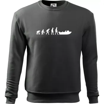 Pánská mikina Evoluce člun - Mikina Essential dětská - 158 cm/12 let ( Tmavá břidlice (šedá se zeleným nádechem) )