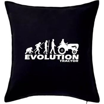 Polštář Evoluce traktor - Polštář 50x50 - 50x50 - Pouze potah ( Černá )