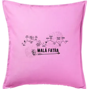 Polštář Profil kopca - Malá fatra - Polštář 50x50 - 50x50 - Pouze potah ( Růžová )