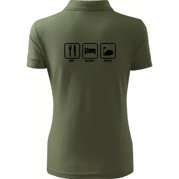 Eat sleep golf - Polokošile dámská Pique Polo - XS ( Khaki )