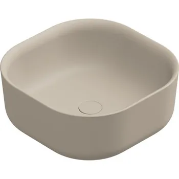 Umyvadlo na desku Hit, keramické, sabbia matné, 42x42 cm, HILAVQU42034