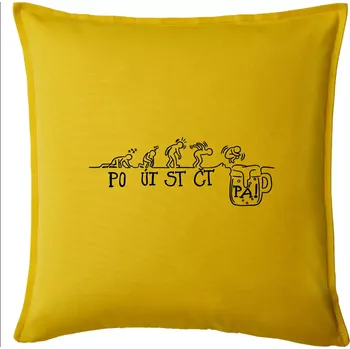 Polštář Pondělí až pátek evoluce pivo - Polštář 50x50 - 50x50 - Pouze potah ( Žlutá )