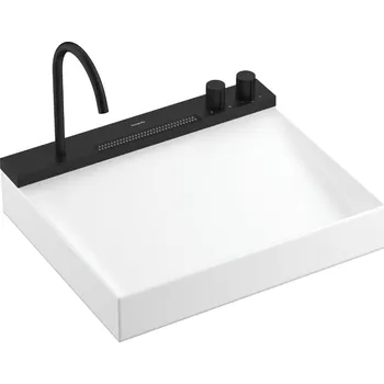 Vodovodní baterie Hansgrohe Avalegra - Umyvadlo s integrovanou baterií AquaUnit 580/475, bílá + černá matná 22472670