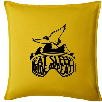 Polštář Eat sleep ride repeat - hory - Polštář 50x50 - 50x50 - Pouze potah ( Žlutá )