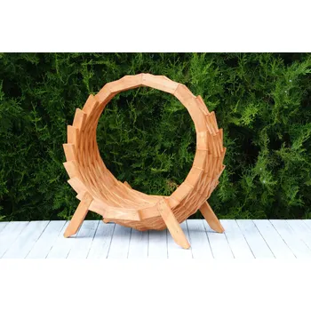 Květináč Dřevěný květináč do zahrady – kulatý