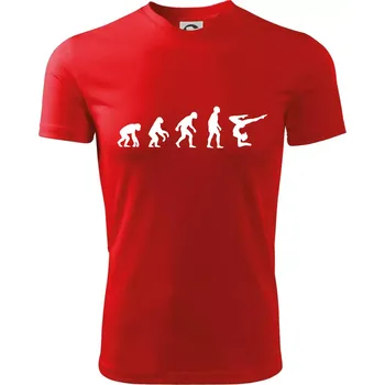 Chlapecké tričko Evoluce yoga - Dětské triko sportovní (dresovina) - 122 cm/6 let ( Červená )