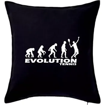 Polštář Evoluce tenis kluk - Polštář 50x50 - 50x50 - Pouze potah ( Černá )