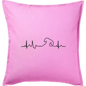 Polštář Jezevčík EKG - Polštář 50x50 - 50x50 - Pouze potah ( Růžová )