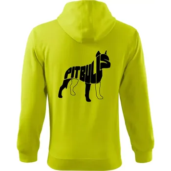 Pánská mikina Pit Bull Teriér - Mikina s kapucí na zip trendy zipper - XL ( Limetková )