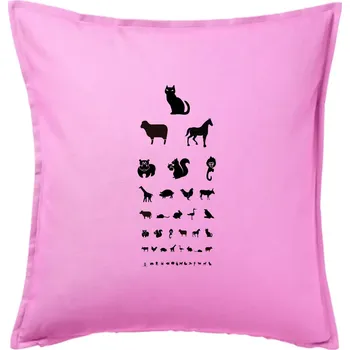 Polštář Oční test zvířatka - Polštář 50x50 - 50x50 - Pouze potah ( Růžová )