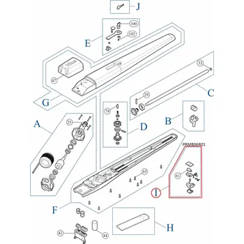 PRMB06R01 set mechanického dorazu s mikrospínačem, pružinkou a káblíkem pro TOONA4, TOONA5, MOBY