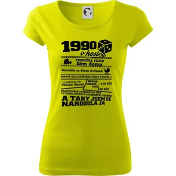 1990 v kostce - Dámské triko Pure - XL ( Limetková )