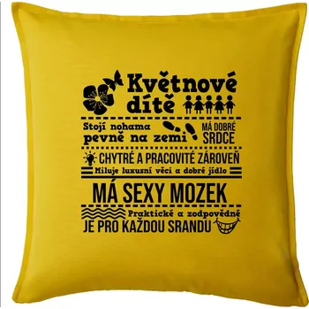 Polštář Narozeniny květen - Polštář 50x50 - 50x50 - Pouze potah ( Žlutá )