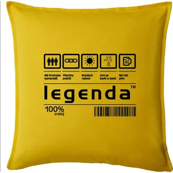 Polštář Čárový kód - Legenda - Polštář 50x50 - 50x50 - Pouze potah ( Žlutá )