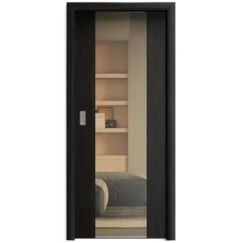 Interiérové dveře SAPELI HARMONIE KOMFORT M40 - CPL LAMINÁT - POSUVNÉ DVEŘE VČ. ZÁRUBNĚ - Ořech královský Průchozí šířka (cm): 80, Průchozí výška (cm): 197, Typ skla: Planibel bronz