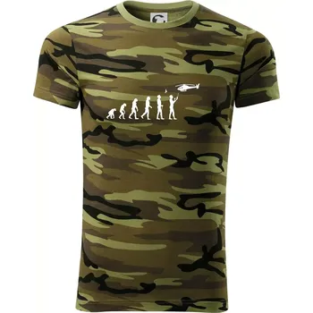 Pánské tričko Evoluce modeláře - Army CAMOUFLAGE - S ( Zelený maskáč )