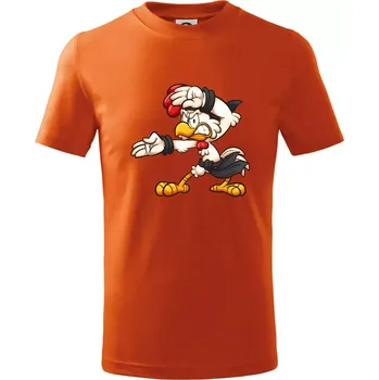 Chlapecké tričko Kohout karatista - Tričko dětské bavlněné - 104-110cm / 3-4 roky ( Oranžová )
