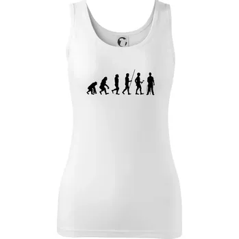 Dámské tričko Evoluce zedník zbiječka - Dámské tílko - 2XL ( Bílá )