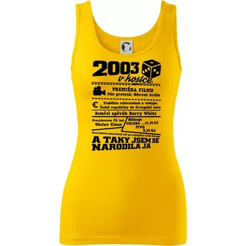 Dámské tričko 2003 v kostce - Dámské tílko - S ( Žlutá )