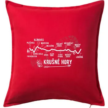 Polštář Profil Krušné hory - Polštář 50x50 - 50x50 - Pouze potah ( Červená )