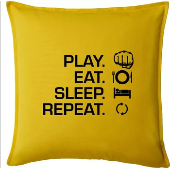 Polštář MMA eat sleep repeat - Polštář 50x50 - 50x50 - Pouze potah ( Žlutá )