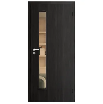 Interiérové dveře SAPELI ELEGANT KOMFORT M60 - CPL LAMINÁT - OTOČNÉ DVEŘE VČ. ZÁRUBNĚ - Ořech královský Průchozí šířka (cm): 120, Průchozí výška (cm): 197, Typ skla: Planibel bronz