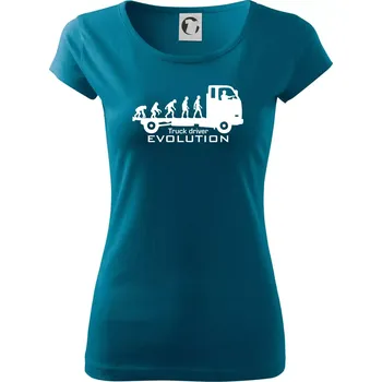 Dámské tričko Truck driver evolution - Dámské triko Pure - L ( Petrolejová )