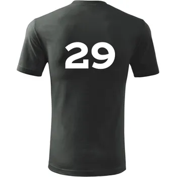 Pánské tričko Grafitové tričko s číslem 29 - na fotbal - fotbalové tričko - barva antracit - velikost XXXL
