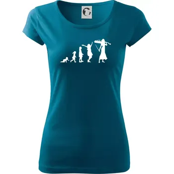 Dámské tričko Evoluce cellistka - Dámské triko Pure - 2XL ( Petrolejová )