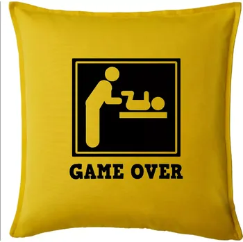 Polštář Game over miminko - Polštář 50x50 - 50x50 - Pouze potah ( Žlutá )