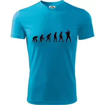 Evoluce baseball pálkař nápřah + míček - Dětské triko sportovní (dresovina) - 146 cm/10 let ( Světlý tyrkys )