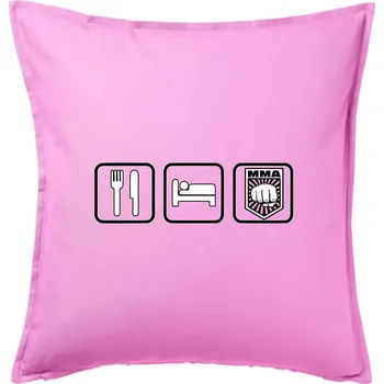 Polštář Eat sleep MMA v řádku - Polštář 50x50 - 50x50 - Pouze potah ( Růžová )