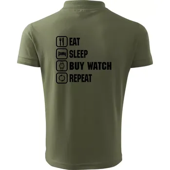 Pánská košile Eat sleep buy watch reapeat - Polokošile pánská Pique Polo 203 - XL ( Khaki )