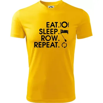 Chlapecké tričko Eat sleep row repeat - Dětské triko sportovní (dresovina) - 146 cm/10 let ( Žlutá )