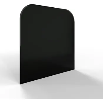 Sklo pod kamna - FLAMINGO Oblouk 1000x1000 mm, černé, fazeta / 2xR200 / 6 mm