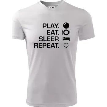 Chlapecké tričko Play eat sleep squash - Dětské triko sportovní (dresovina) - 122 cm/6 let ( Bílá )